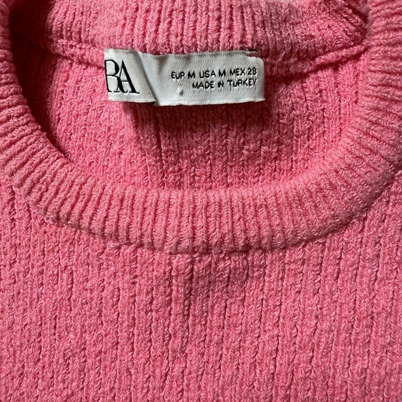 Zara women’s pink knit crop sweater tank U.S. size medium excellent condition - Picture 4 of 5